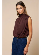 Indy Chiffon Mock Neck Top