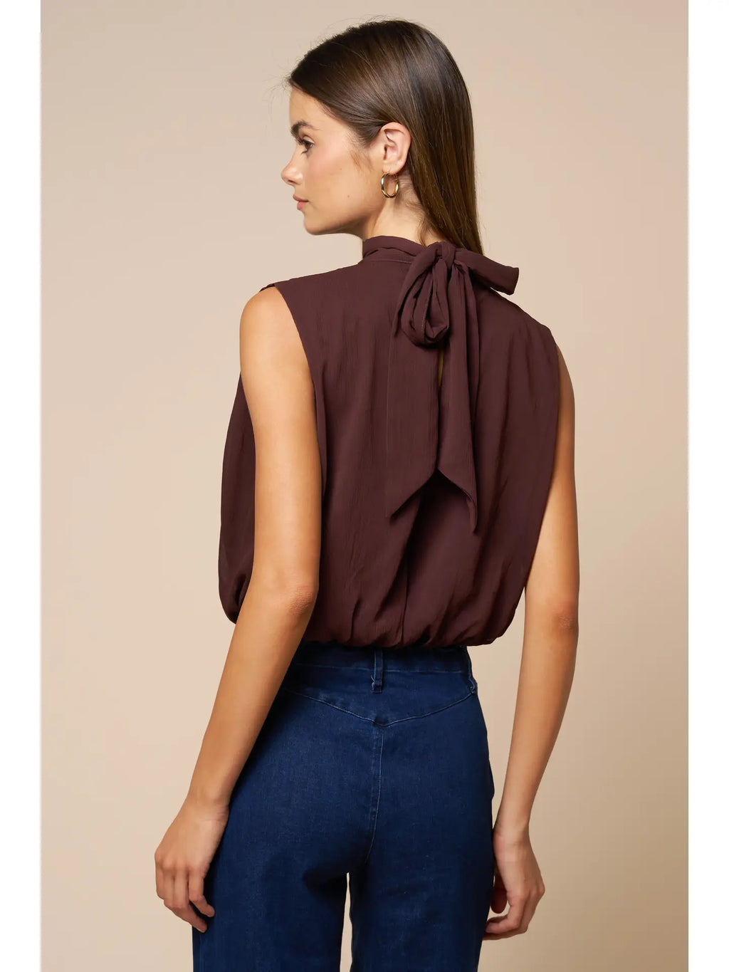 Indy Chiffon Mock Neck Top