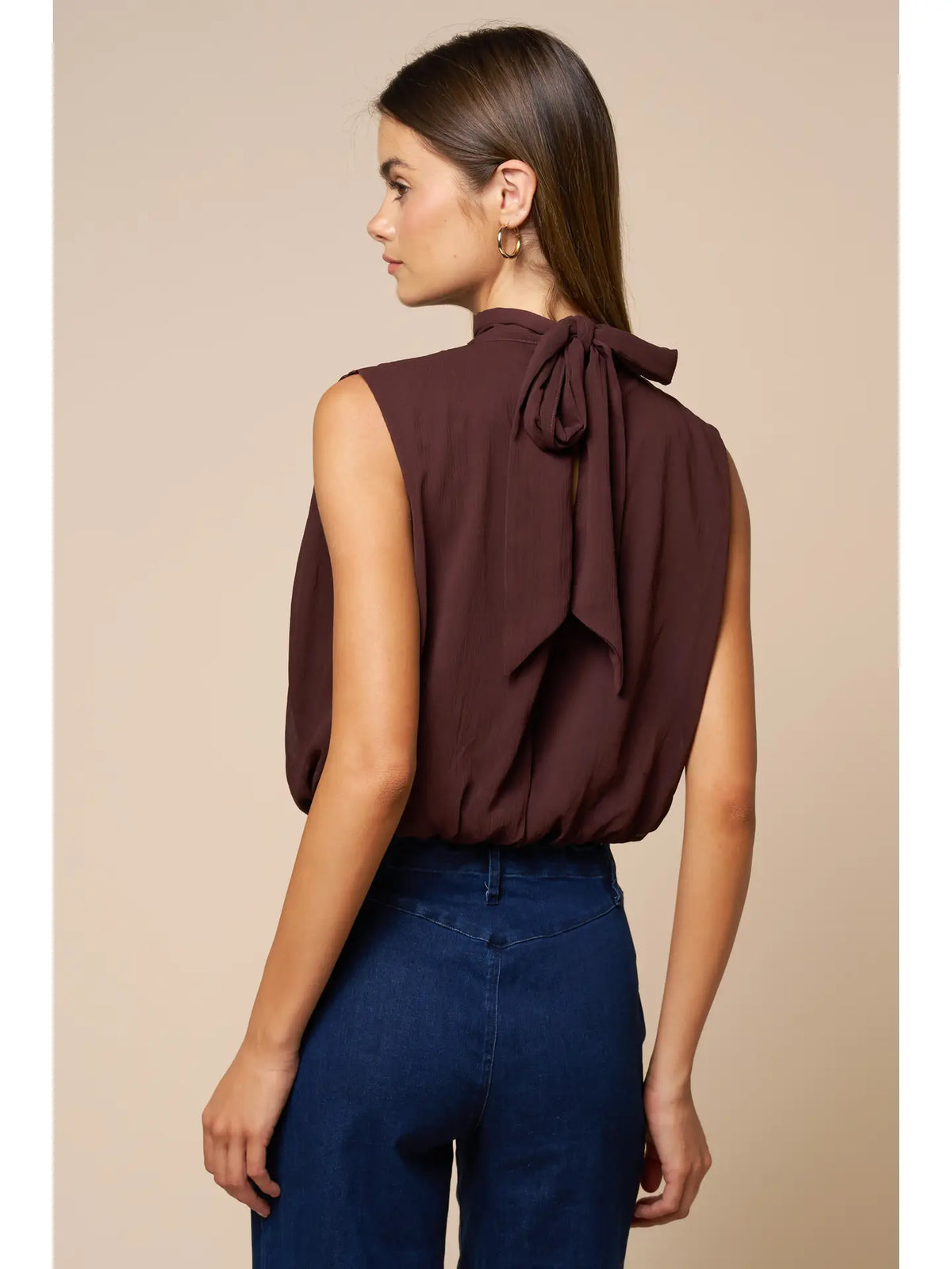 Indy Chiffon Mock Neck Top