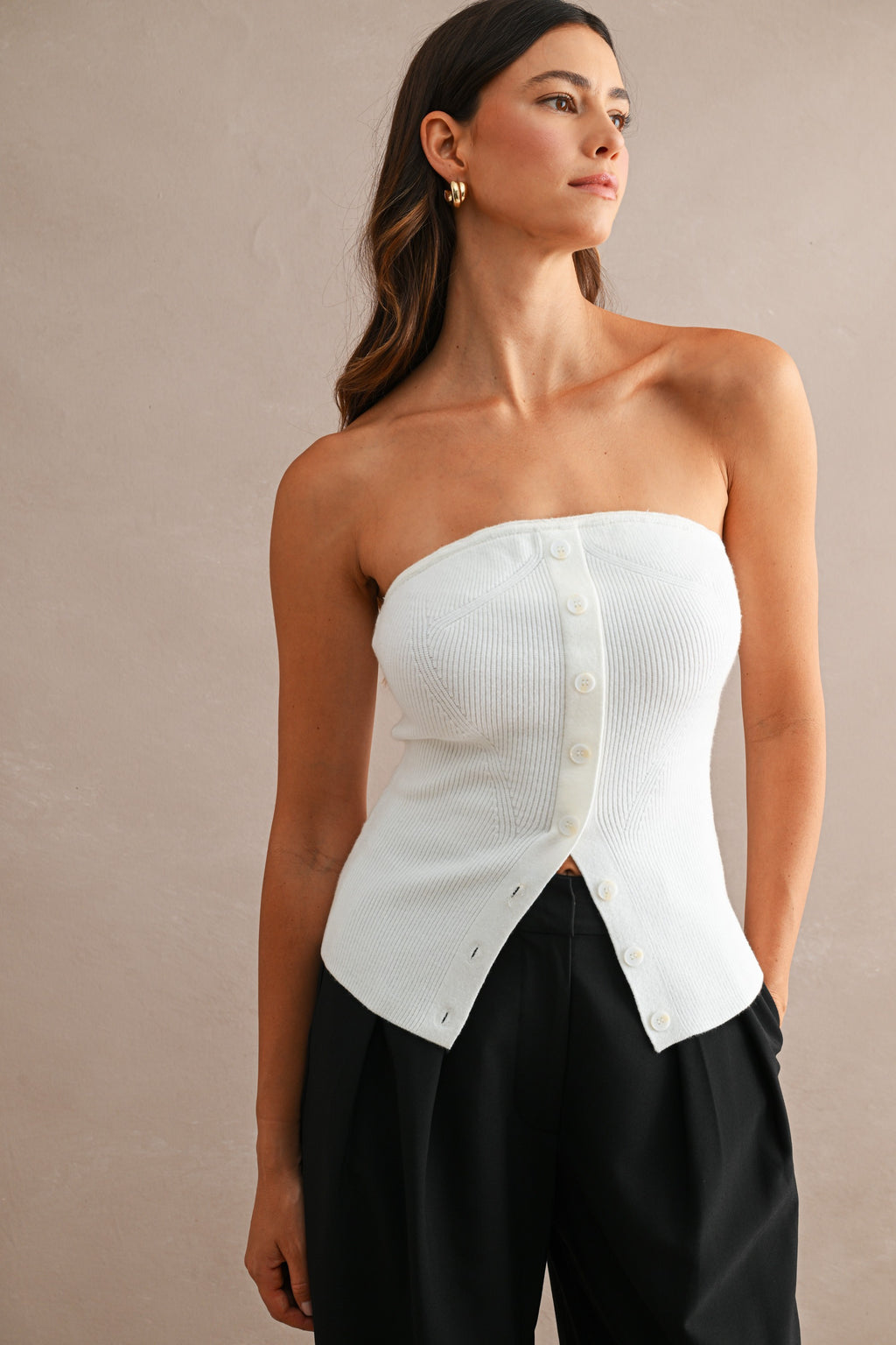 Brianna Ribbed Knit Tube Top